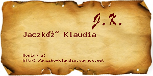 Jaczkó Klaudia névjegykártya