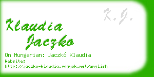 klaudia jaczko business card