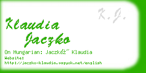 klaudia jaczko business card